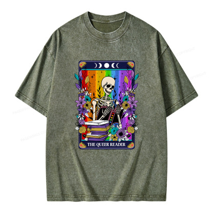 Pagewings The Queer Reader Unisex Washed T-shirt