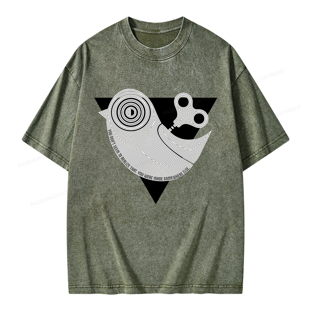 Pagewings Wind up Bird Chronicle Unisex Washed T-shirt