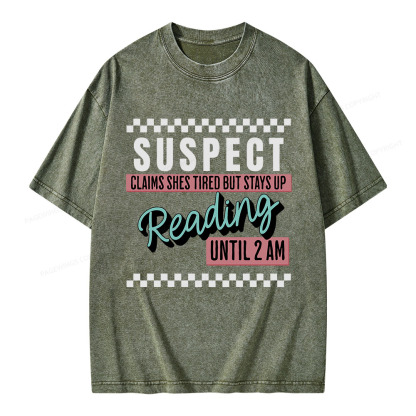 Pagewings Suspect Claims Book Lover Unisex Washed T-shirt