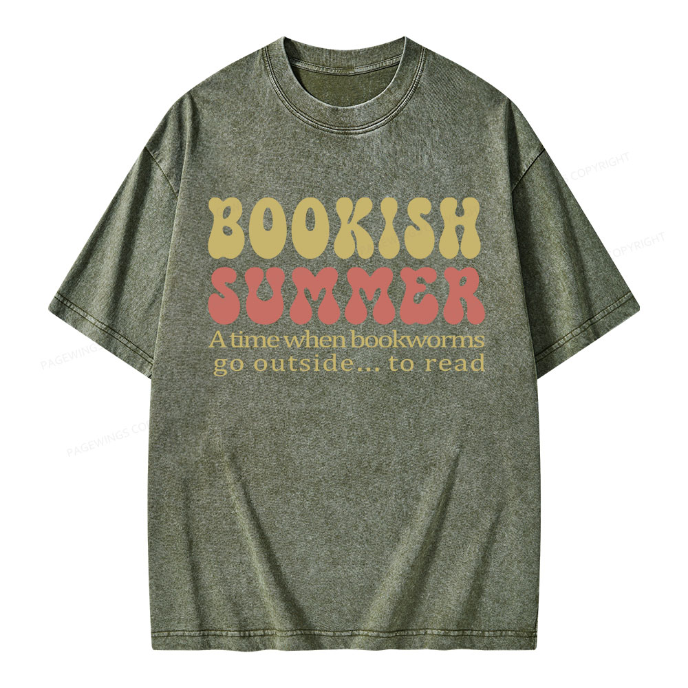 Pagewings Bookish Summer Unisex Washed T-shirt