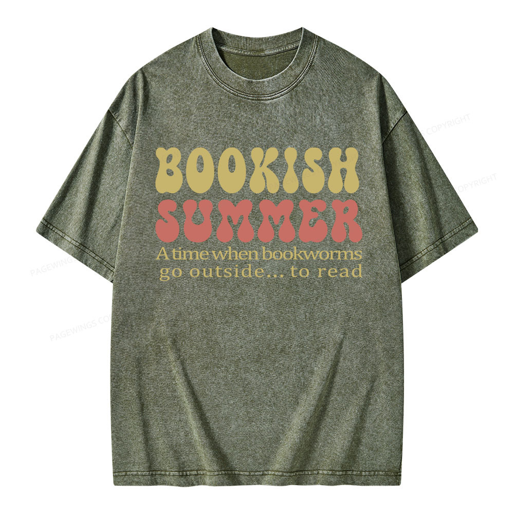 Pagewings Bookish Summer Unisex Washed T-shirt
