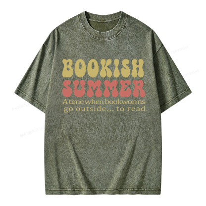 Pagewings Bookish Summer Unisex Washed T-shirt