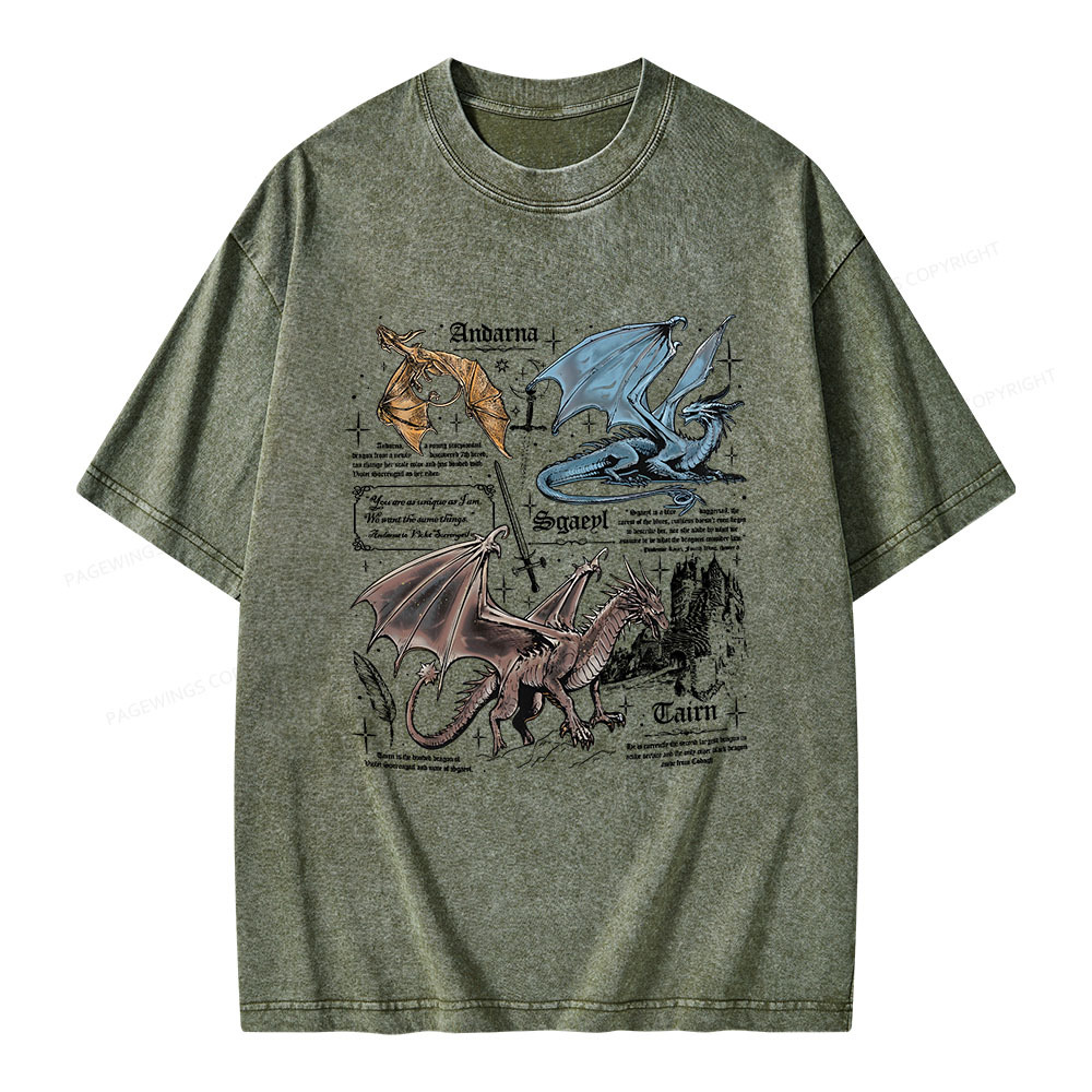 Pagewings Dragon Unisex Washed T-shirt