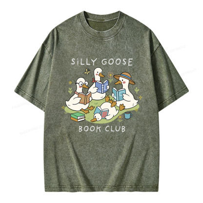 Pagewings Silly Goose Book Club Unisex Washed T-shirt