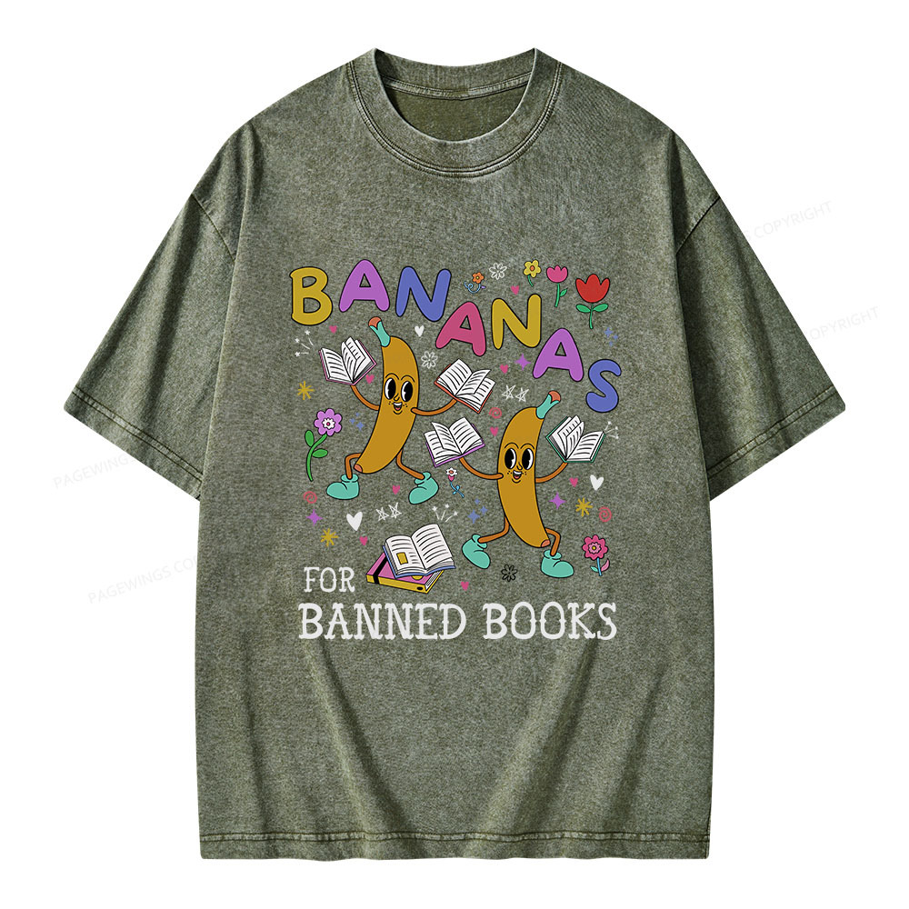 Pagewings Read Banned Books Unisex Washed T-shirt