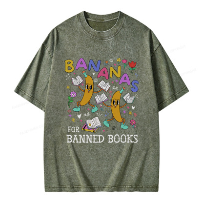 Pagewings Read Banned Books Unisex Washed T-shirt