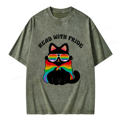 Pagewings Read With Pride Unisex Washed T-shirt