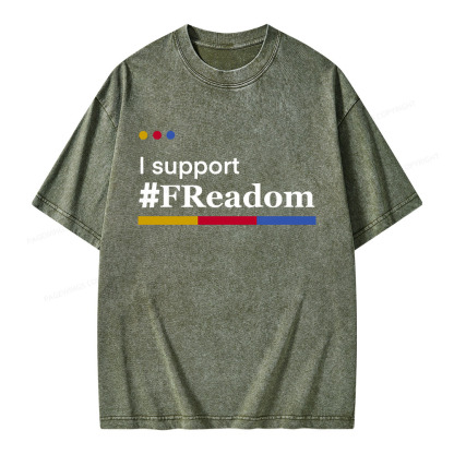 Pagewings I Support FReadom Unisex Washed T-shirt