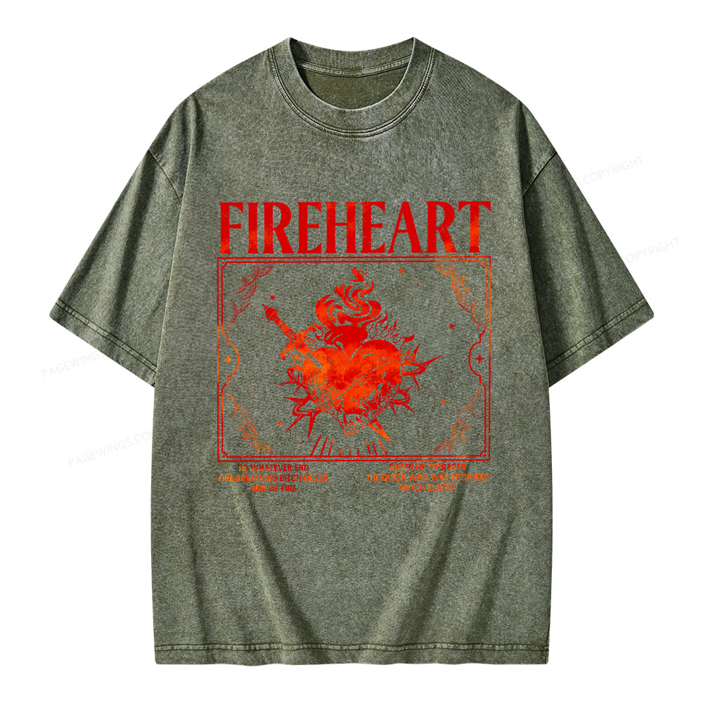 Pagewings Fireheart Unisex Washed T-shirt