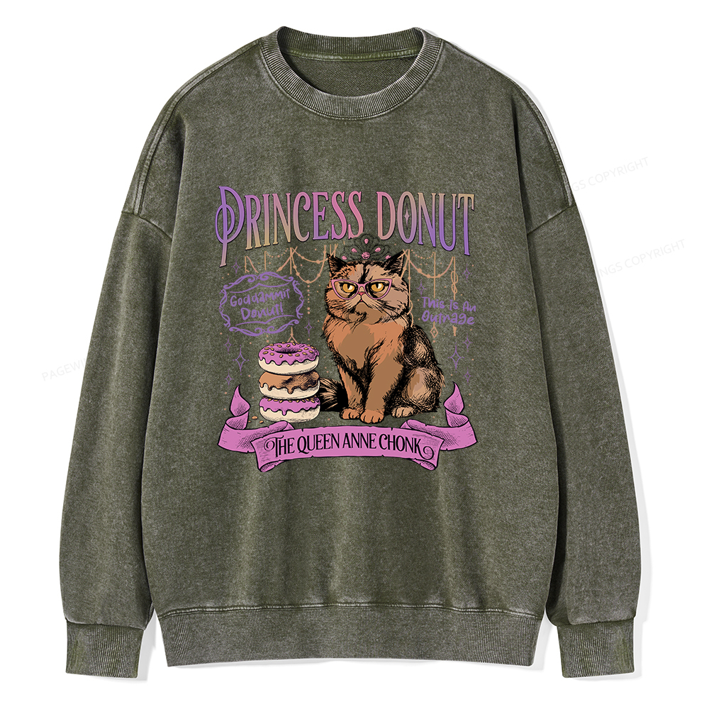 Pagewings Princess Donut Unisex Washed Sweatshirt