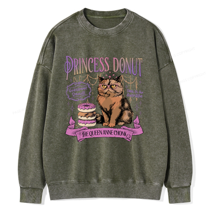 Pagewings Princess Donut Unisex Washed Sweatshirt