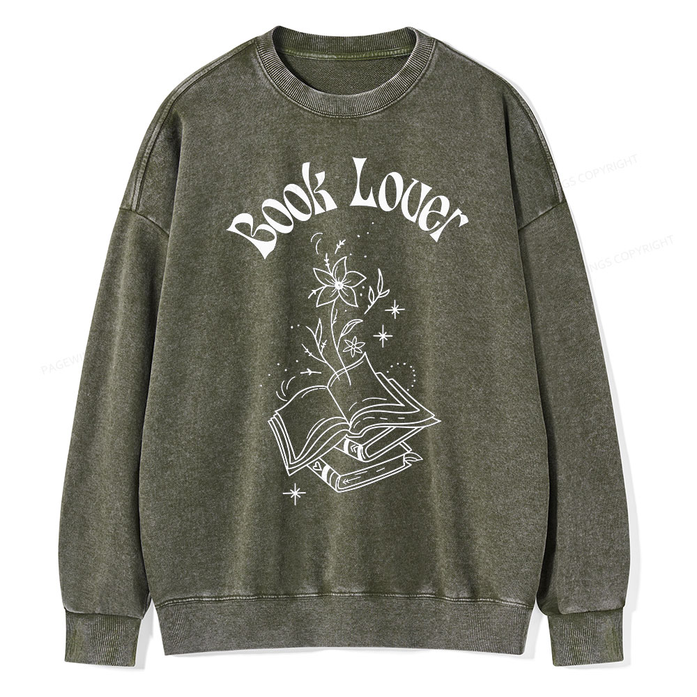 Pagewing  Books Lover Unisex Washed Sweatshirt