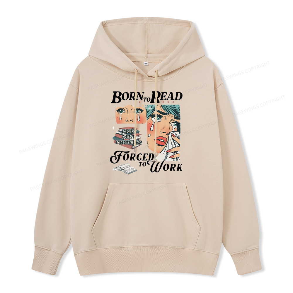 Pagewings Born To Read Bookish Unisex Classic Hoodie