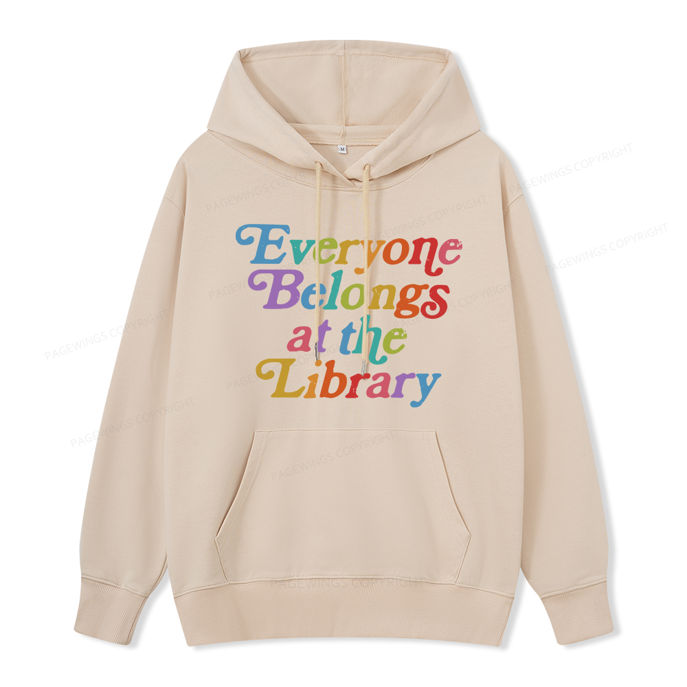 Pagewings  Everyone belongs at the library Unisex Classic Hoodie