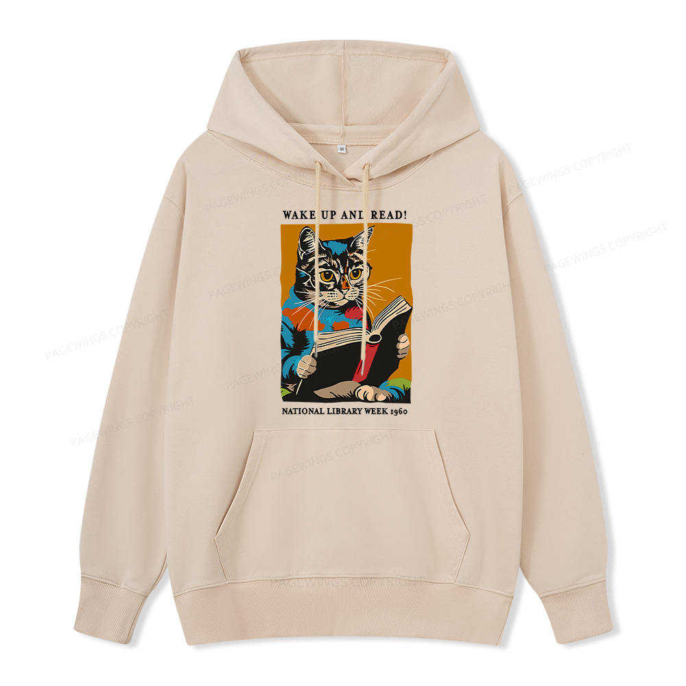 Pagewings Cat Reading Poster Unisex Classic Hoodie