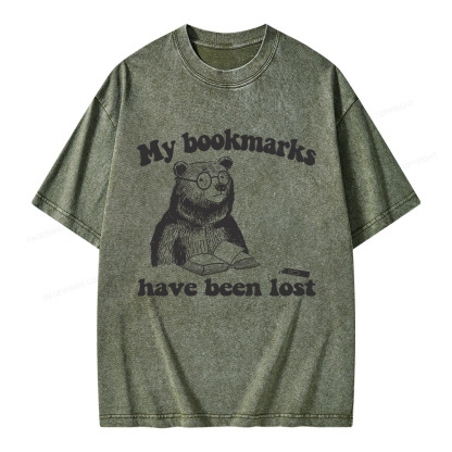 Pagewings My Bookmarks Have Been Lost Unisex Washed T-shirt