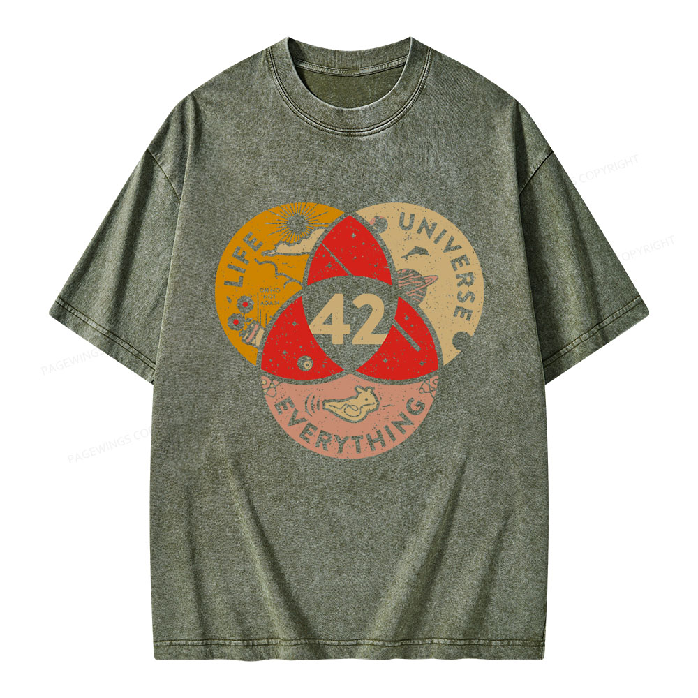 Pagewings 42 The Answer To Life The Universe And Everything Unisex Washed T-shirt
