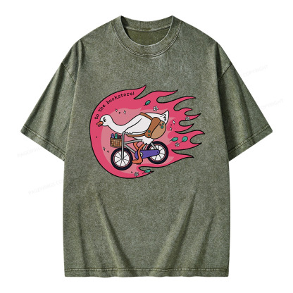 Pagewings To the Bookstore Unisex Washed T-shirt