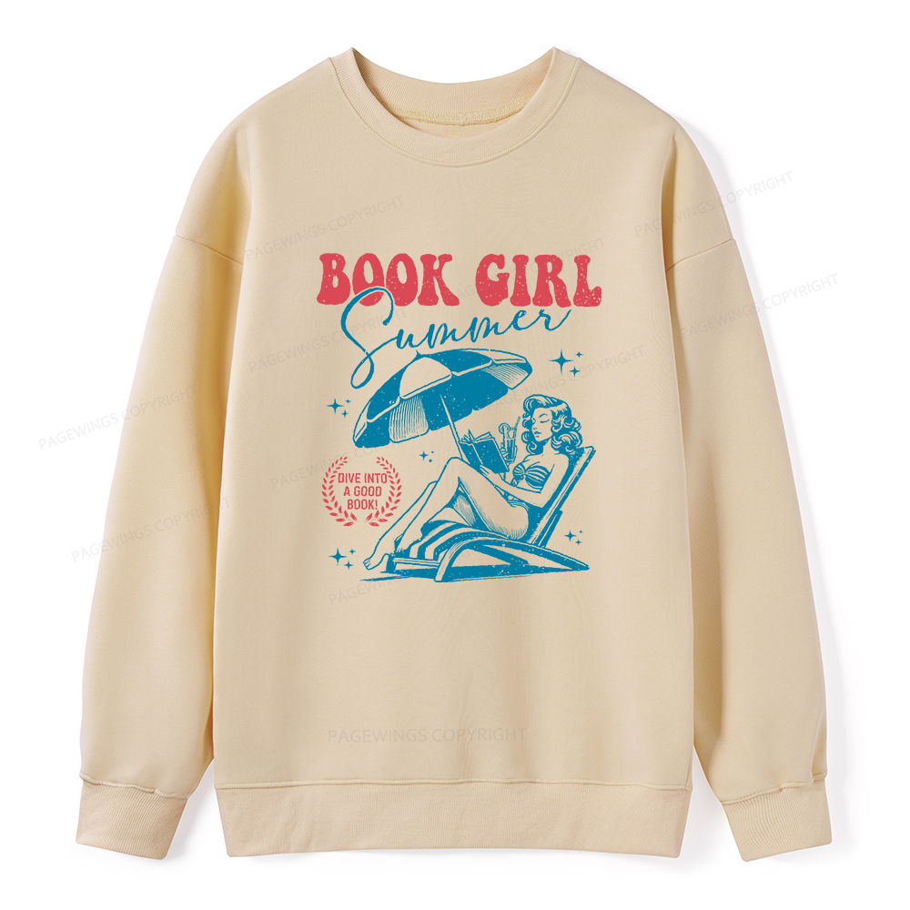 Pagewings Book Girl Summer Unisex Classic Sweatshirt