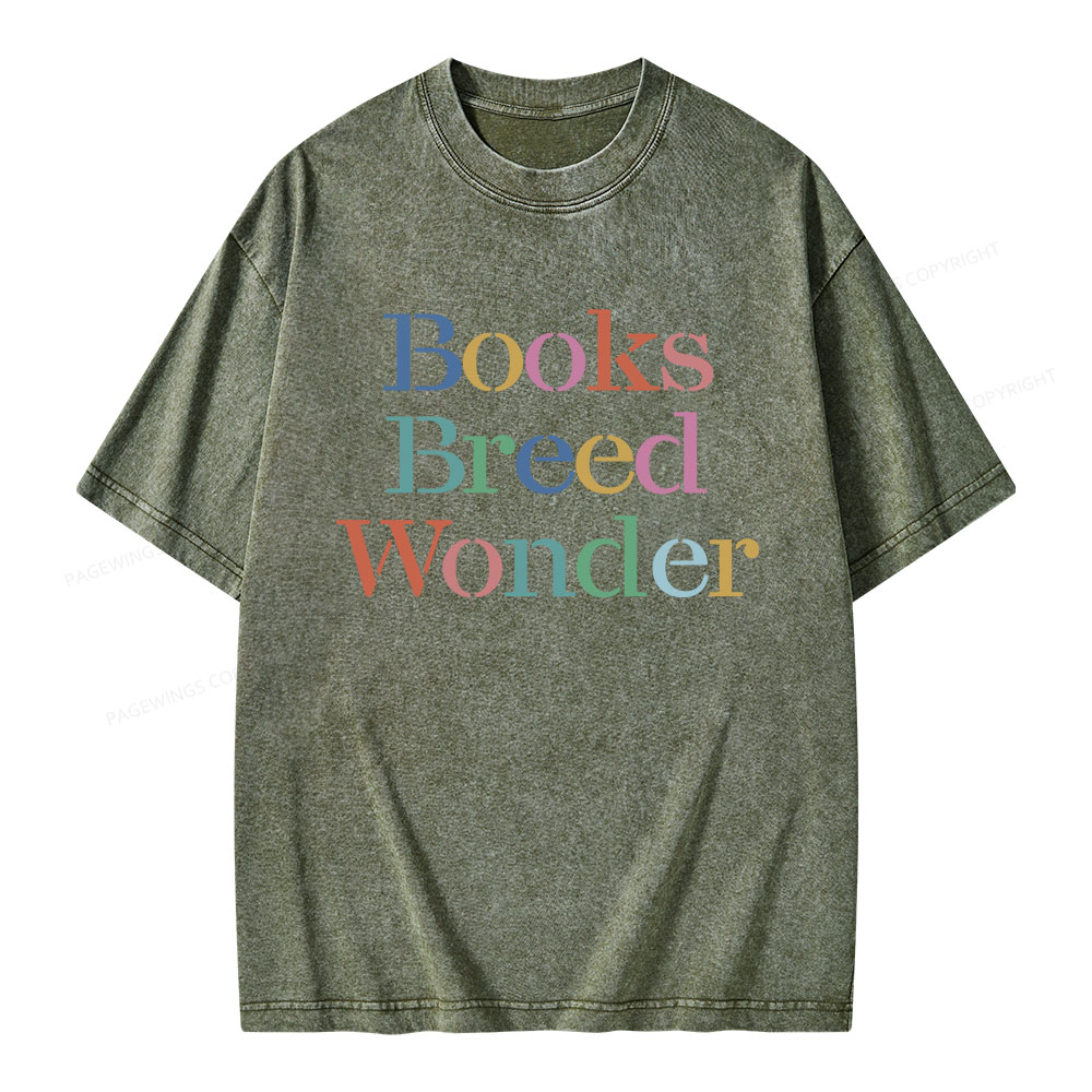 Pagewings Books Breed Wonder Unisex Washed T-shirt