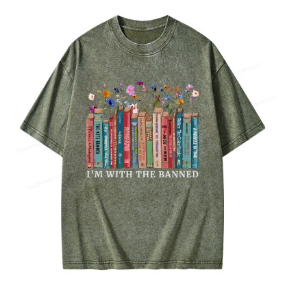 Pagewings I'm With The Banned Unisex Washed T-shirt