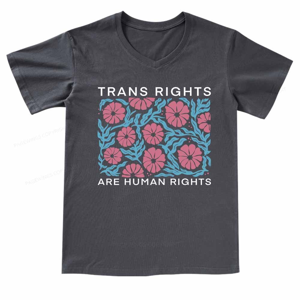 Pagewings Trans Rights Are Human Rights  V-neck T-shirt
