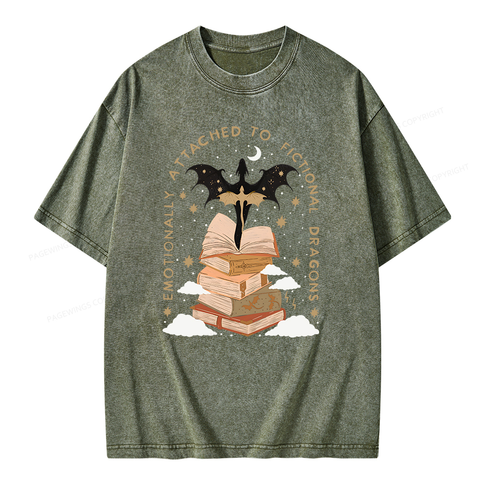 Pagewing Fantasy Romance Reader Gift Romantacy Unisex Washed T-shirt