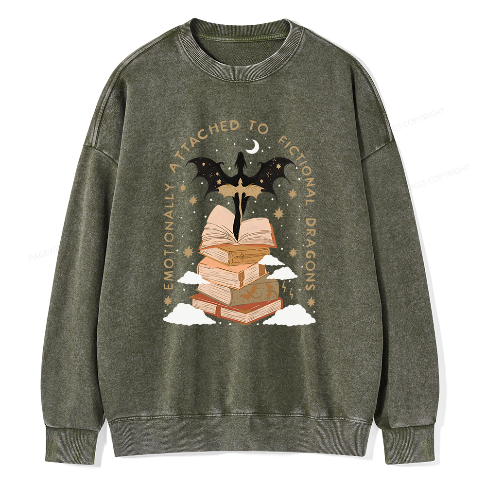 Pagewing Fantasy Romance Reader Gift Romantacy Unisex Washed Sweatshirt