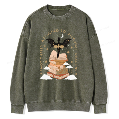 Pagewing Fantasy Romance Reader Gift Romantacy Unisex Washed Sweatshirt