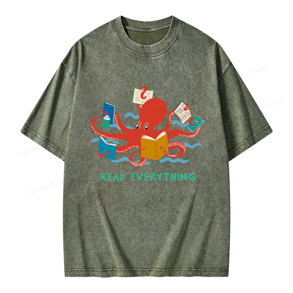 Pagewings Read Everything Unisex Washed T-shirt