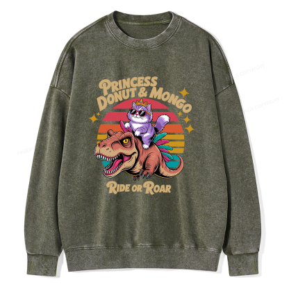 Pagewings Princess Donut & Mongo Unisex Washed Sweatshirt