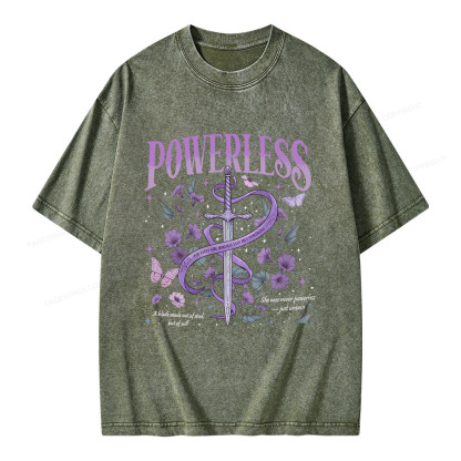 Pagewings Powerless Bookish Unisex Washed T-shirt