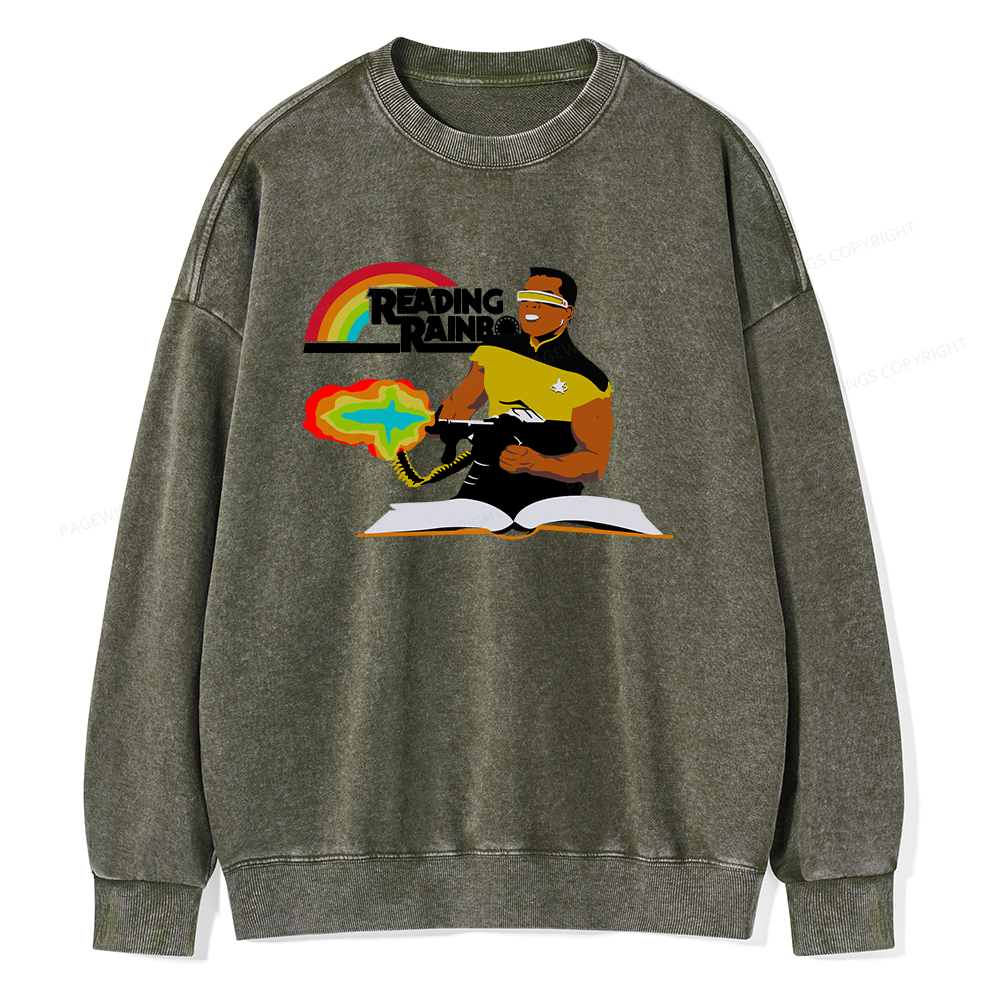 Pagewings Reading Rambo Unisex Washed Sweatshirt