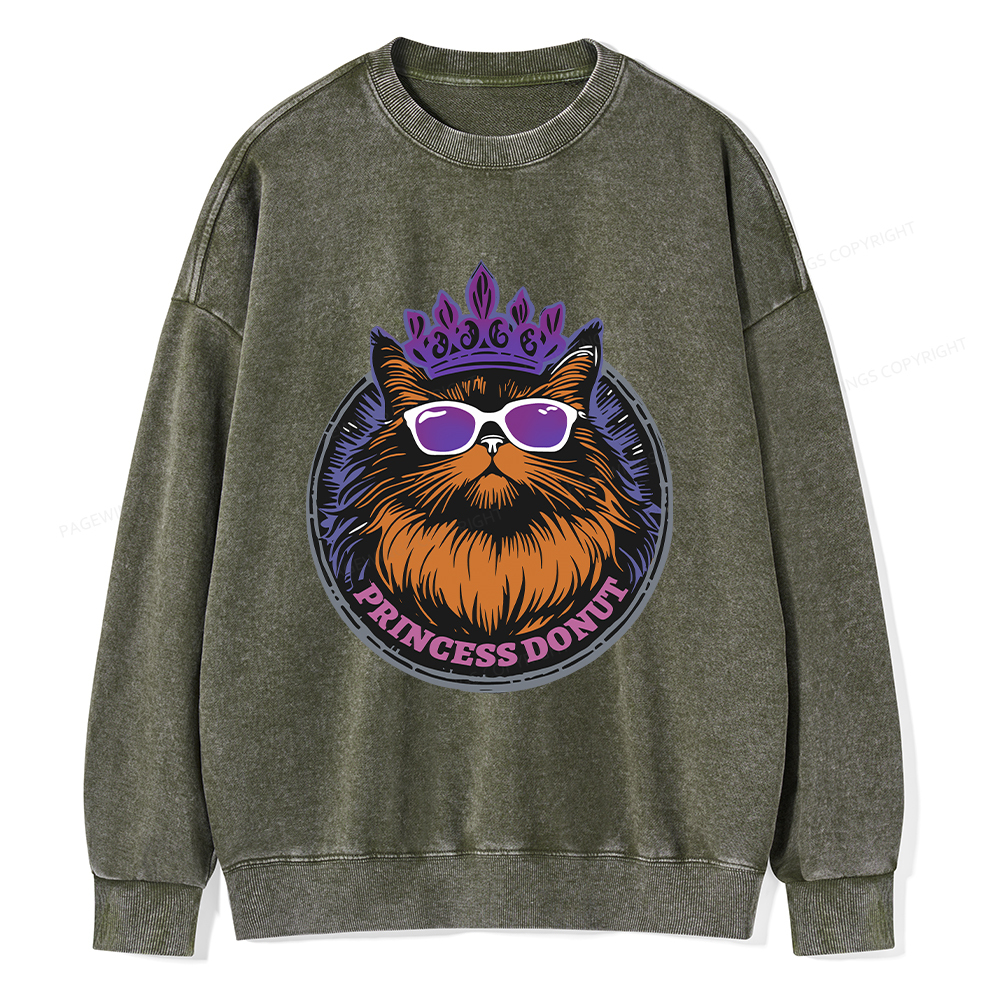 Pagewings Princess Donut Unisex Washed Sweatshirt