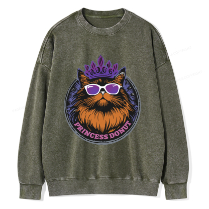 Pagewings Princess Donut Unisex Washed Sweatshirt