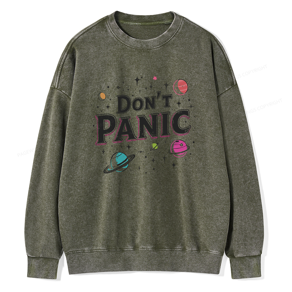 Pagewings Don't Panic Unisex Washed Sweatshirt