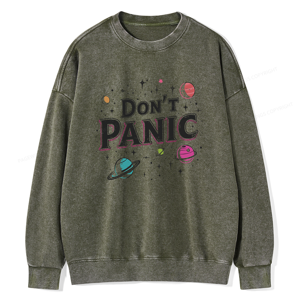 Pagewings Don't Panic Unisex Washed Sweatshirt
