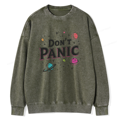 Pagewings Don't Panic Unisex Washed Sweatshirt