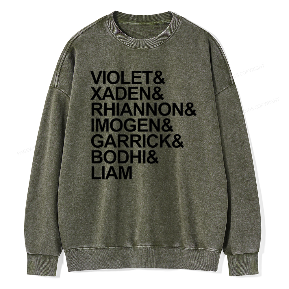 Pagewin Fourth Wing MC Classic T-Shirt Unisex Washed Sweatshirt