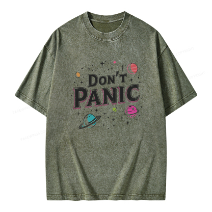 Pagewings Don't Panic Unisex Washed T-shirt
