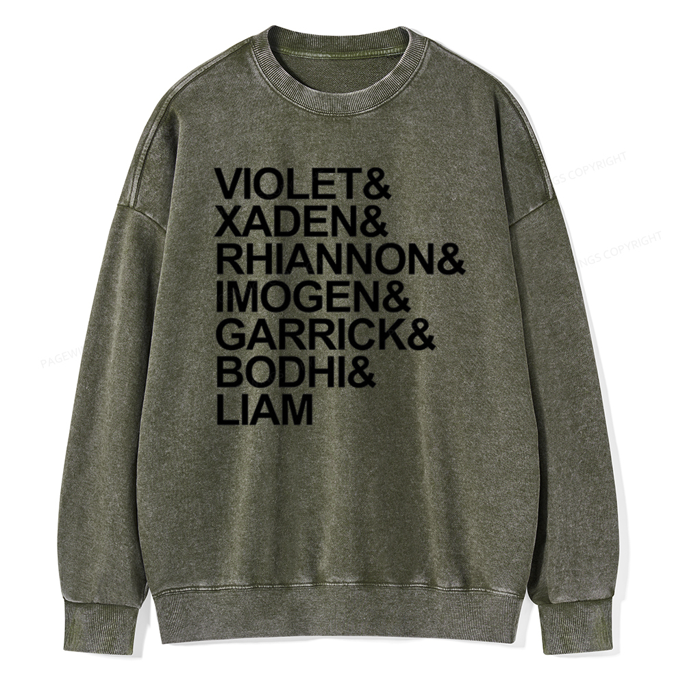 Pagewin Fourth Wing MC Classic T-Shirt Unisex Washed Sweatshirt