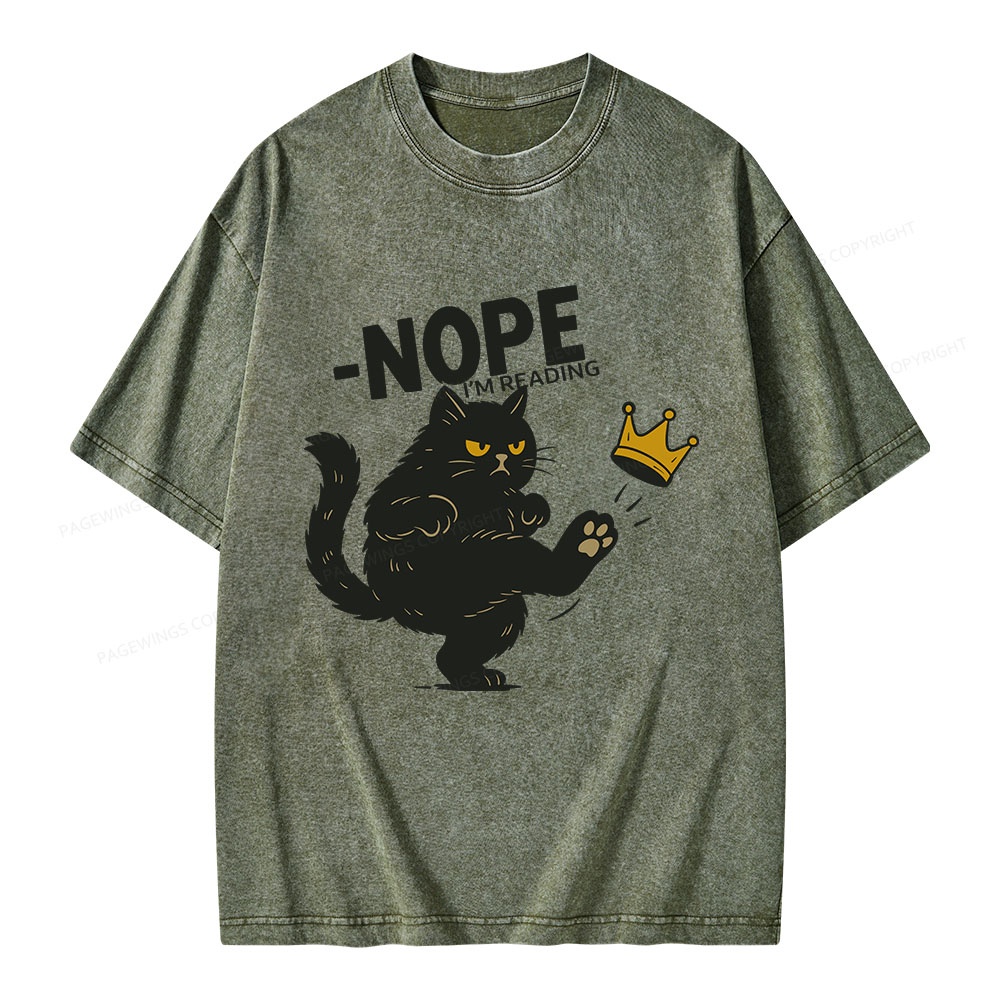 Pagewings Nope I'm Reading Unisex Washed T-shirt
