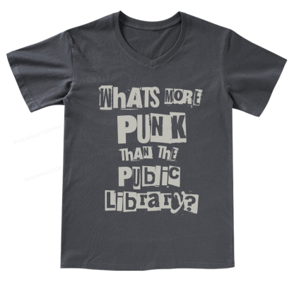 Pagewings What's More Punk Than The Public LibrarY V-neck T-shirt