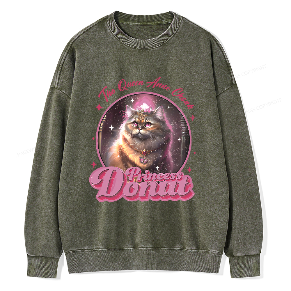 Pagewings Princess Donut Unisex Washed Sweatshirt