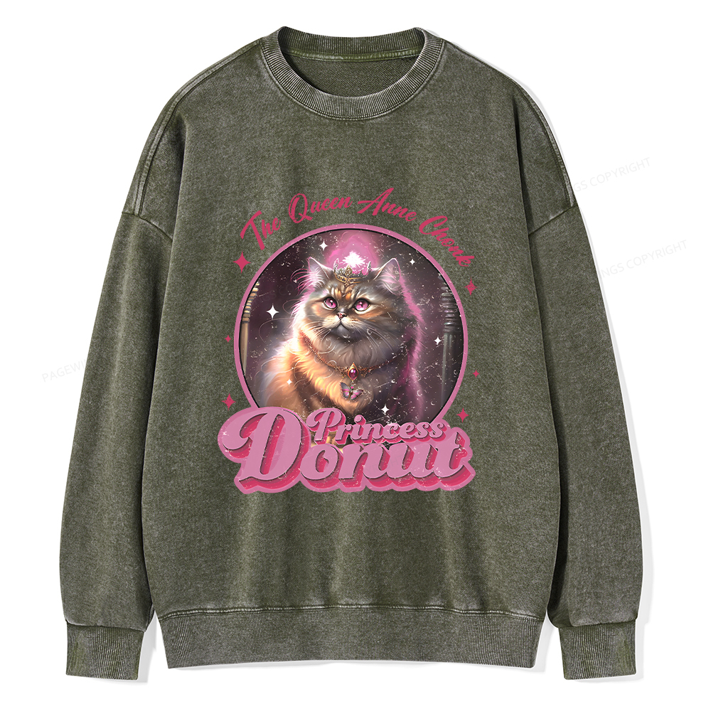 Pagewings Princess Donut Unisex Washed Sweatshirt