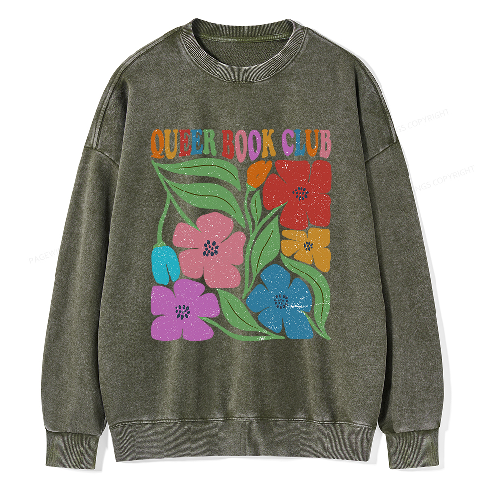 Pagewings Imagine Being Afraid Of Pronouns And Books Unisex Washed Sweatshirt