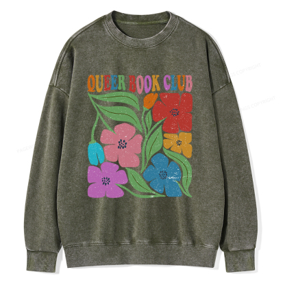 Pagewings Imagine Being Afraid Of Pronouns And Books Unisex Washed Sweatshirt