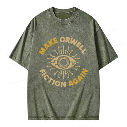 Pagewings Make Orwell Fiction Again Unisex Washed T-shirt