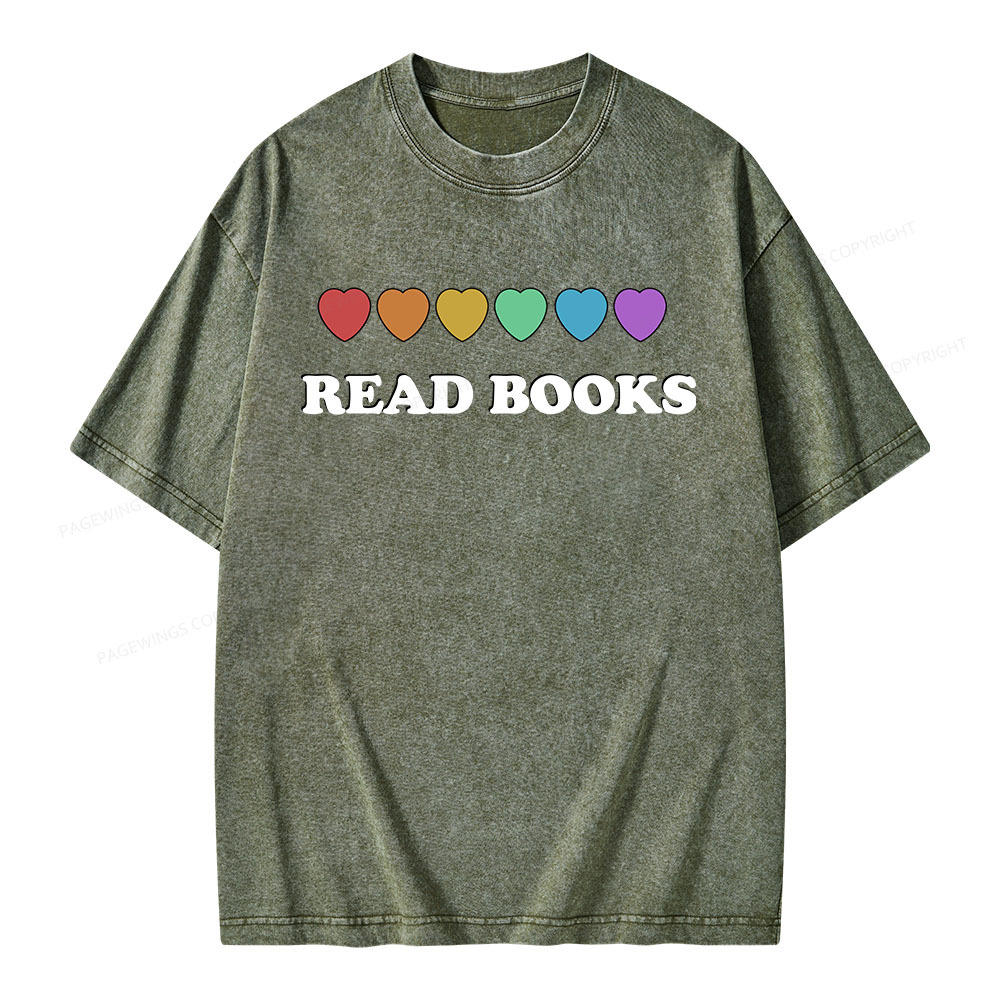 Pagewings Read Books Unisex Washed T-shirt