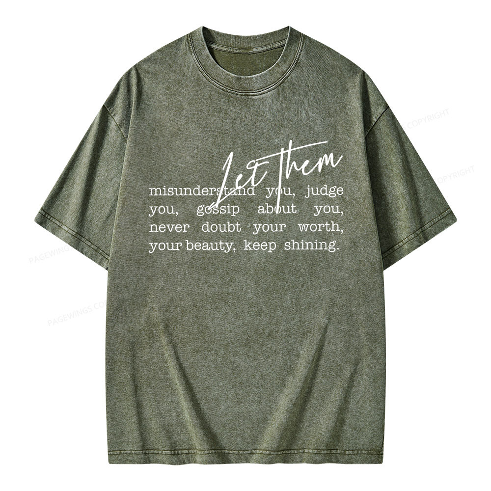 Pagewings Let them Unisex Washed T-shirt